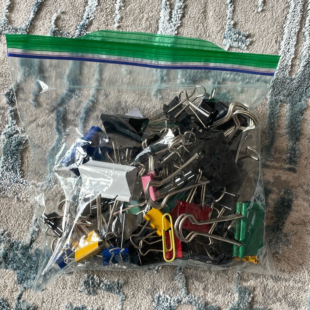 Bag of office supplies
